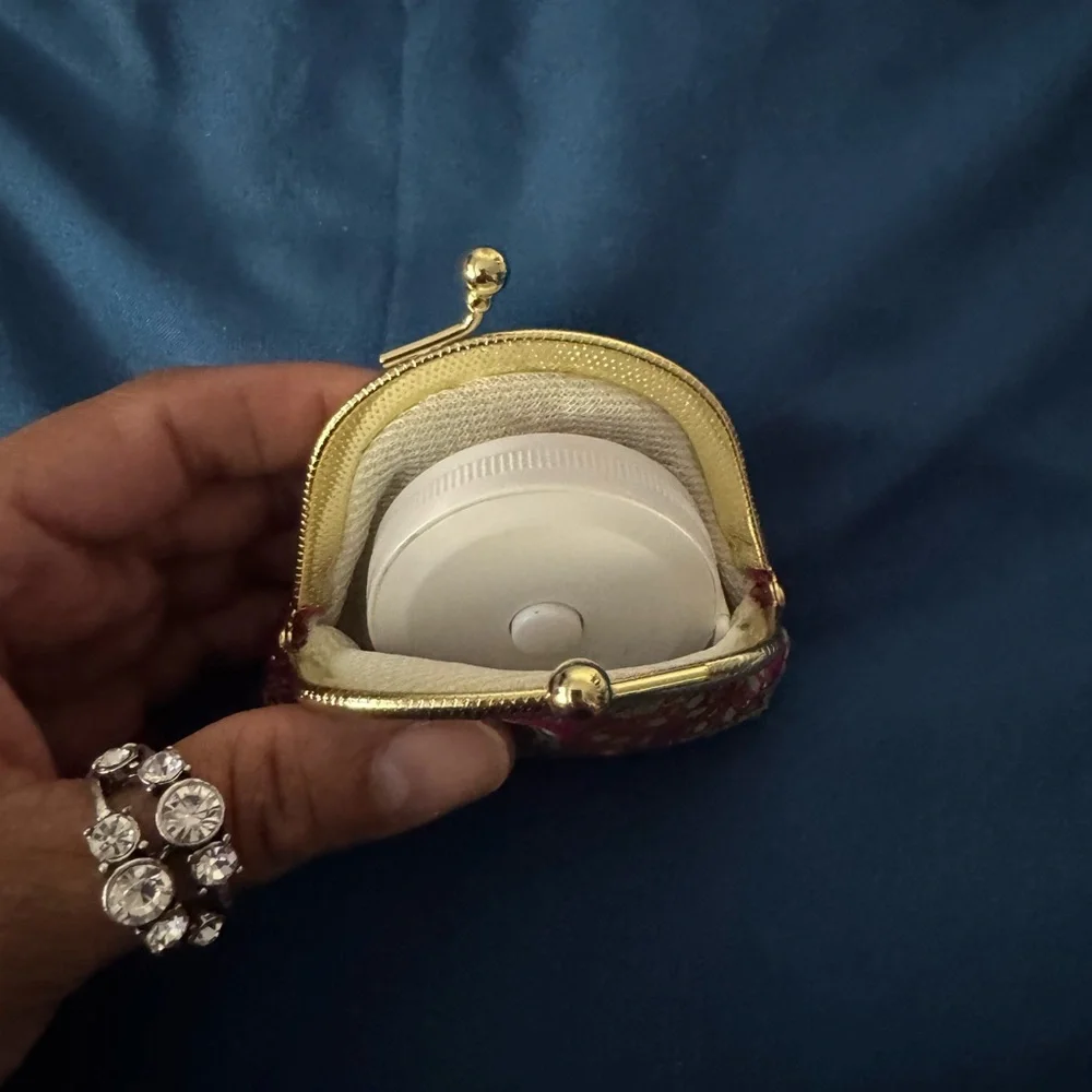 Kisslock Coin Purse - Brocade Print Small Clasp Vintage-Style Wallet - Picture 5 of 9